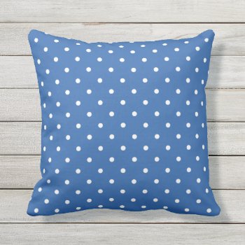 Cobalt Blue Outdoor Pillows - Polka Dot by Richard__Stone at Zazzle