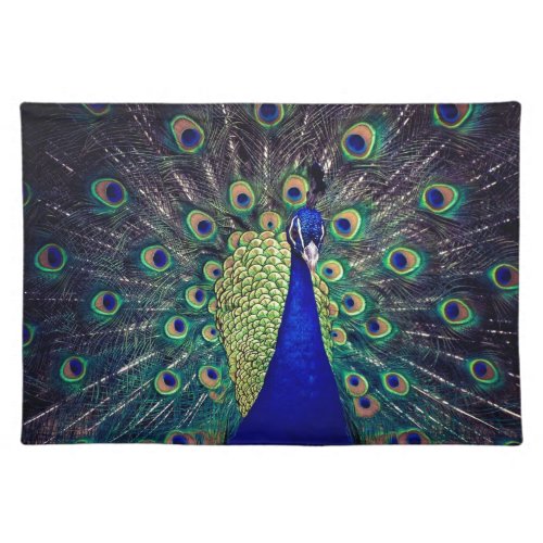 Cobalt Blue Peacock Cloth Placemat