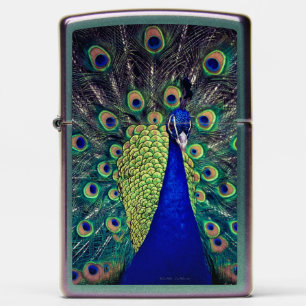 Cobalt Blue Peacock Zippo Lighter