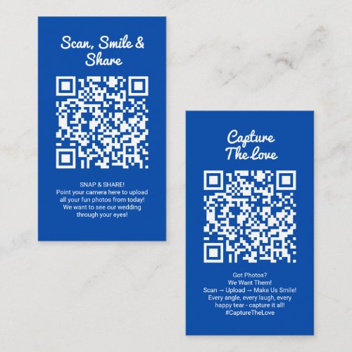 Cobalt Blue Photo Sharing Capture Love QR Code 