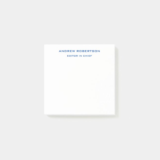 Cobalt Blue Plain Elegant Minimalist Simple Post-it Notes (Front)