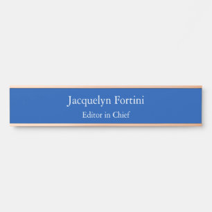Cobalt Blue Plain Elegant Modern Minimalist Door Sign