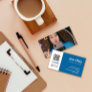 Cobalt Blue QR Code Photo Social Media Icons Business Card