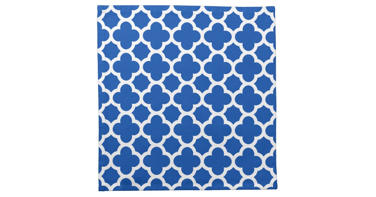 Cobalt Blue Quatrefoil Trellis Pattern Napkin | Zazzle