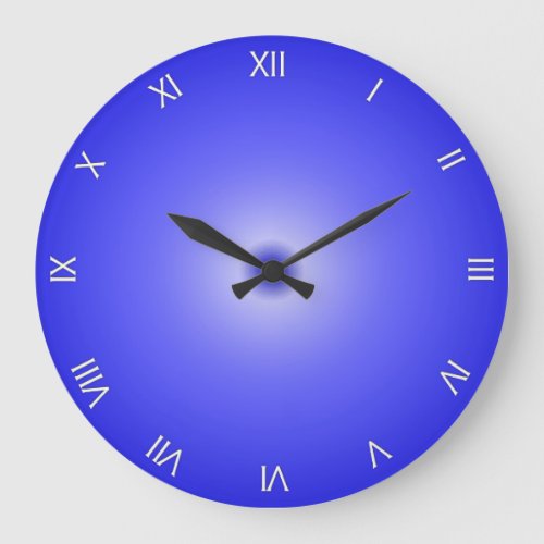 Cobalt Blue Roman Numerals Large Clock