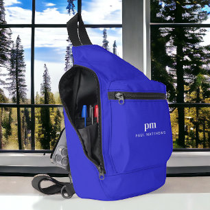 Cobalt Blue Simple Minimal Name Monogram Sling Bag