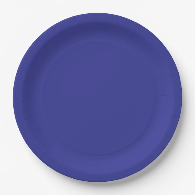 Cobalt Blue Solid Blue Paper Plates (Front)