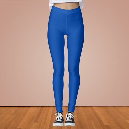 Cobalt Blue Solid Color Leggings