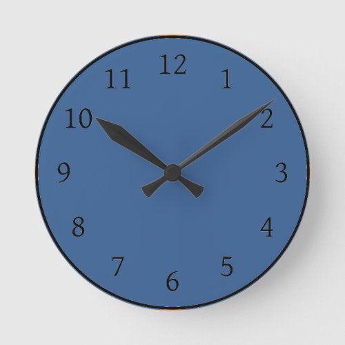 Cobalt Blue Solid Color Round Clock