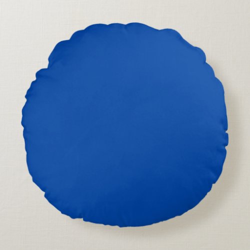 Cobalt Blue Solid Color Round Pillow