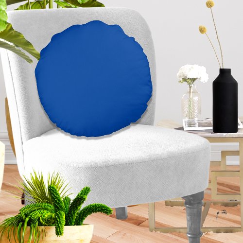 Cobalt Blue  solid color round pillow