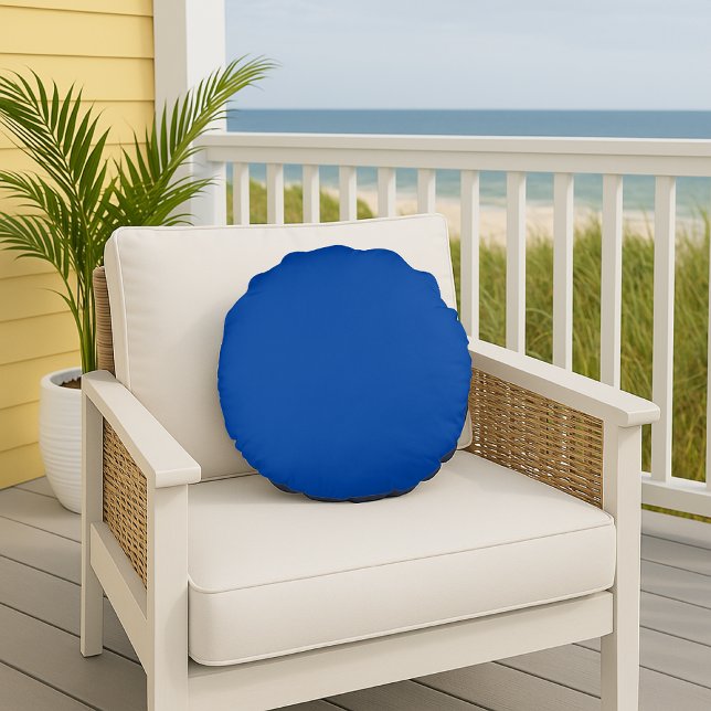 Cobalt Blue  solid color round pillow (Creator Uploaded)