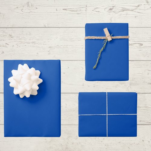 Cobalt Blue Solid Color Wrapping Paper Sheets