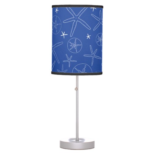 Cobalt Blue Starfish  Sand Dollar Table Lamp