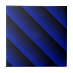 Cobalt Blue Stripe Ceramic Tile