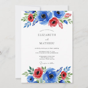 Cobalt Blue Stunning Summer Wedding Invitation