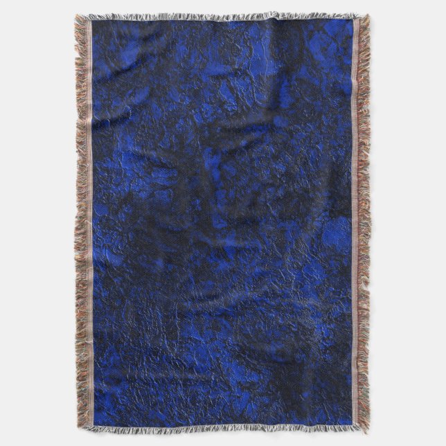 Cobalt blue throw blanket (Front Vertical)