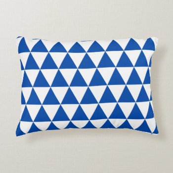 Cobalt Blue Triangles Accent Pillow by Richard__Stone at Zazzle