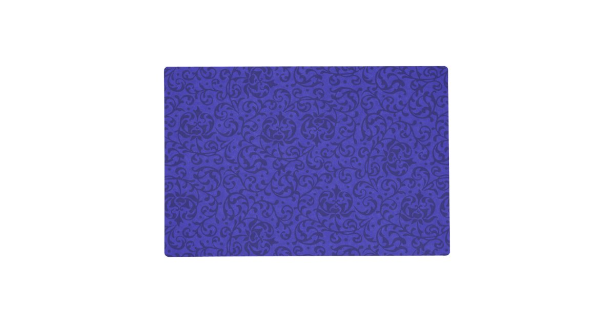Cobalt Blue Tudor Garden Floral Damask Placemat Zazzle