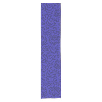Cobalt Blue Tudor Garden Floral Damask Short Table Runner