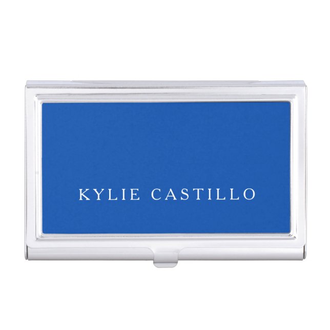 Cobalt Blue Unique Classical Professional Business Card Case (Front)