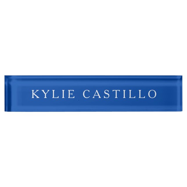 Cobalt Blue Unique Classical Professional Desk Name Plate (Front)