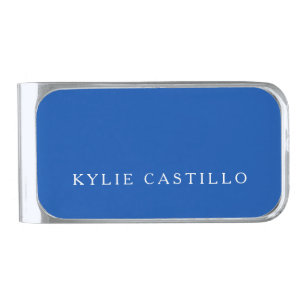 Cobalt Blue Unique Classical Professional Silver Finish Money Clip