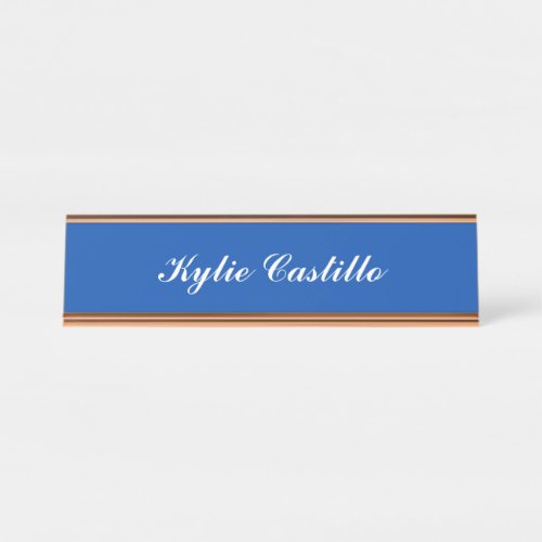 Cobalt Blue Unique Professional Calligraphy Desk Name Plate