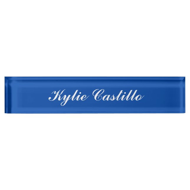 Cobalt Blue Unique Professional Calligraphy Name Desk Name Plate (Front)