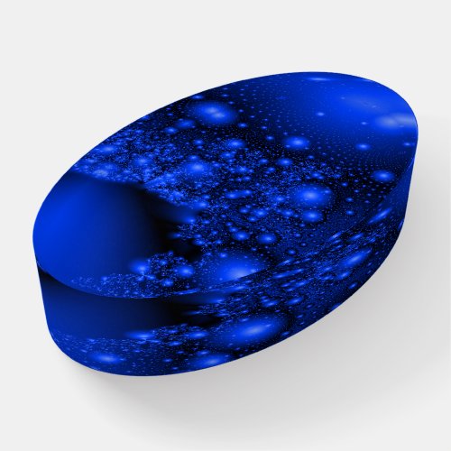 Cobalt Blue Universe Fractal Art Paperweight