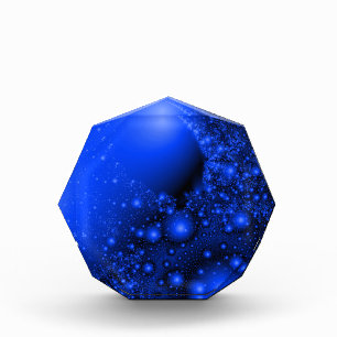 Cobalt Blue Universe Fractal Art Paperweight Photo Block
