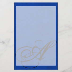 Cobalt Blue Velvet Personalized Home Casino Stationery