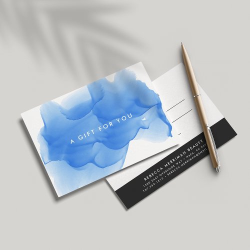 Cobalt Blue Watercolor Blot Gift Certificate