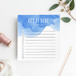 Cobalt Blue Watercolor Personalized To-Do List Notepad<br><div class="desc">Stay motivated and on-task with this chic personalized to-do list note pad featuring "get it done" and your name at the top in white lettering on a cool cobalt blue watercolor background. With 10 checkboxes and a cool lined design, this custom notepad makes it easy for you to stay on...</div>