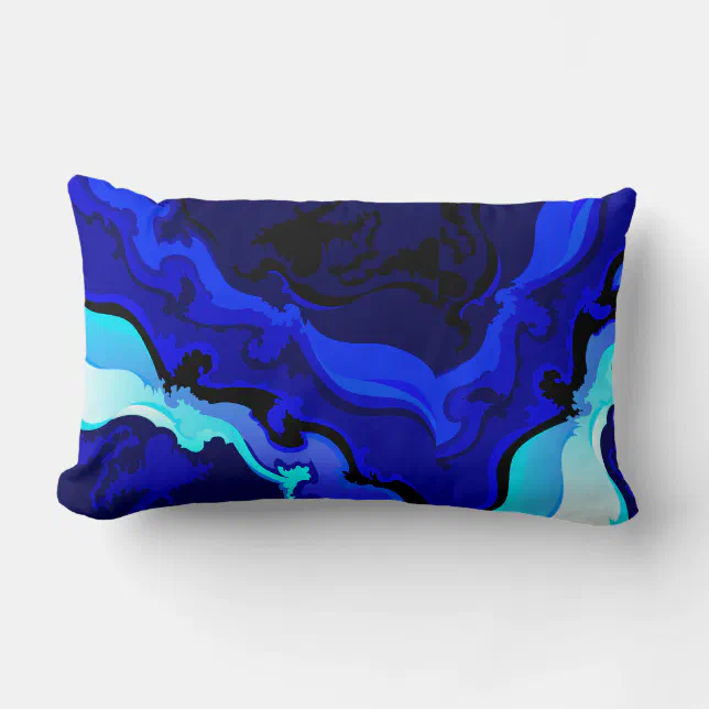 Cobalt Blue Wave Swirl Pillow Design | Zazzle