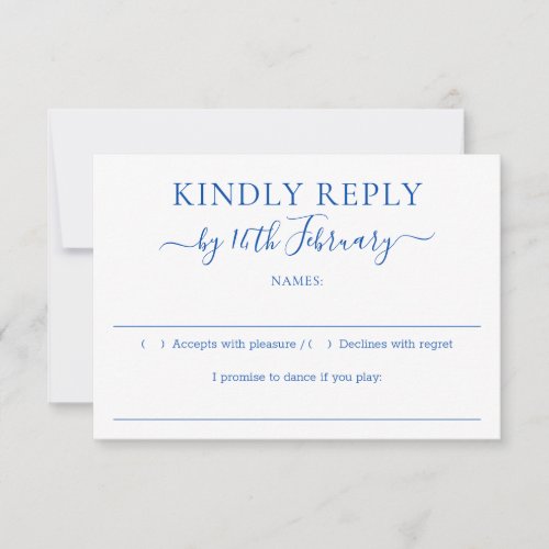 Cobalt Blue Wedding Kindly Reply