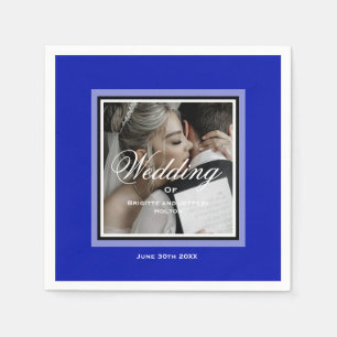 Cobalt blue wedding napkins