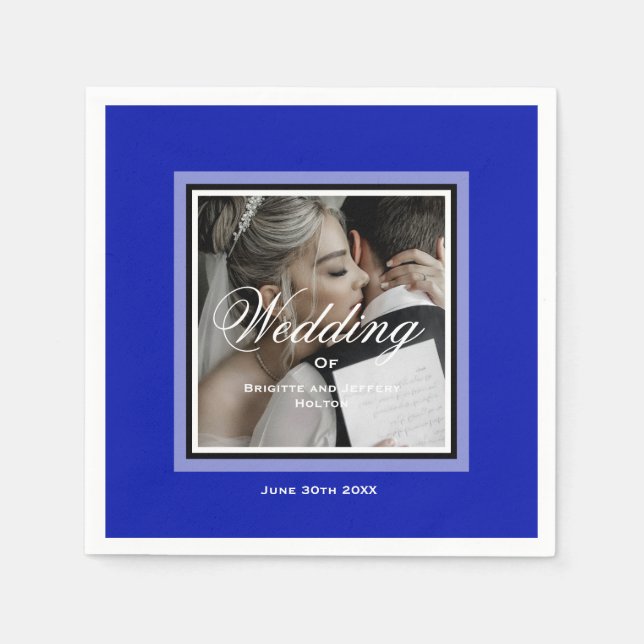 Cobalt blue wedding napkins (Front)