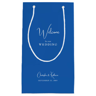 Cobalt Blue Wedding Welcome Favor Small Gift Bag