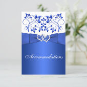 Cobalt Blue, White Floral, Hearts Enclosure Card (Standing Front)