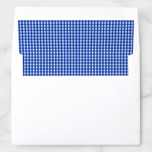 Cobalt Blue White Gingham Check Christmas Holiday Envelope Liner