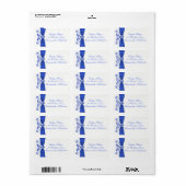 Cobalt Blue White Hearts Return Address Label (Full Sheet)