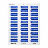Cobalt Blue White Hearts Return Address Label (Full Sheet)