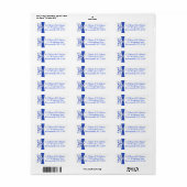 Cobalt Blue White Hearts Return Address Label 2 (Full Sheet)