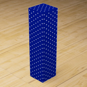 Cobalt blue White polka dots pattern gift Wine Box