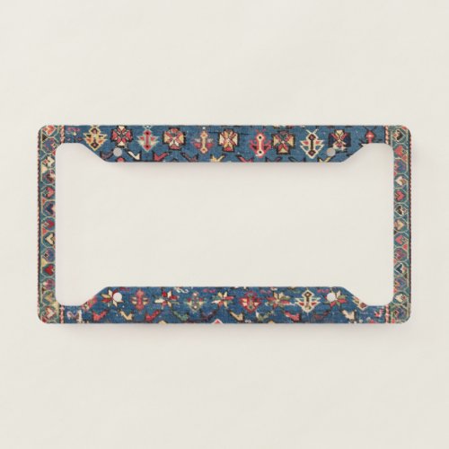 Cobalt Blue Yellow Red Aztec Butterfly  License Plate Frame