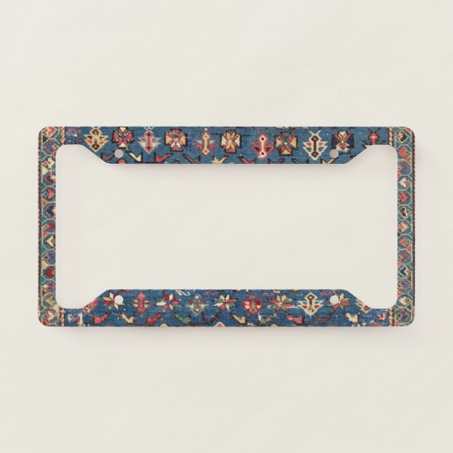 Cobalt Blue Yellow Red Aztec Butterfly  License Plate Frame (Front)