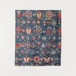 Cobalt Blue Yellow Red Aztec Butterfly  Tapestry