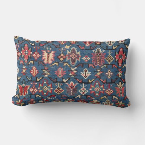 Cobalt Blue Yellow Red Aztec Butterfly Throw Pillo Lumbar Pillow