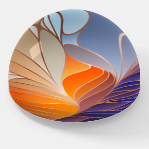 Cobalt Blues and Brilliant Orange Art Nouveau Paperweight